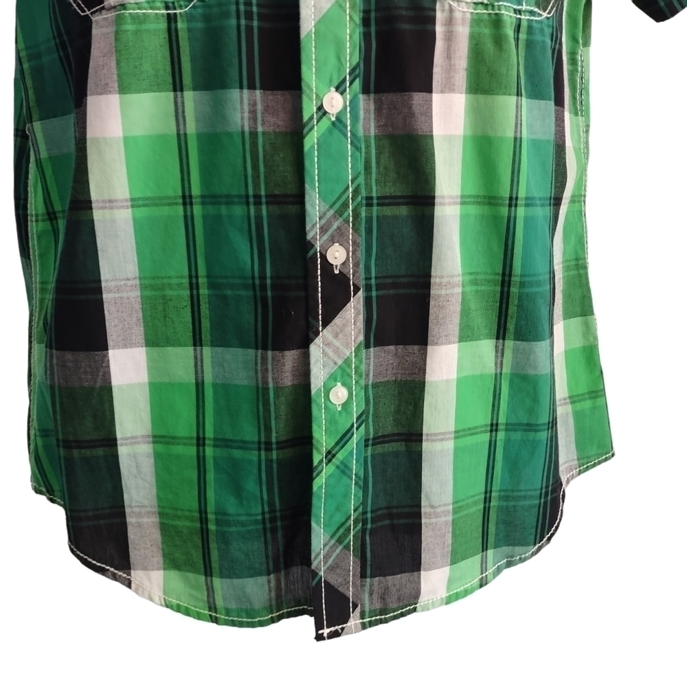 Route 66 Men's Green Black Plaid Button Down Shirt Size S - Picture 5 of 9